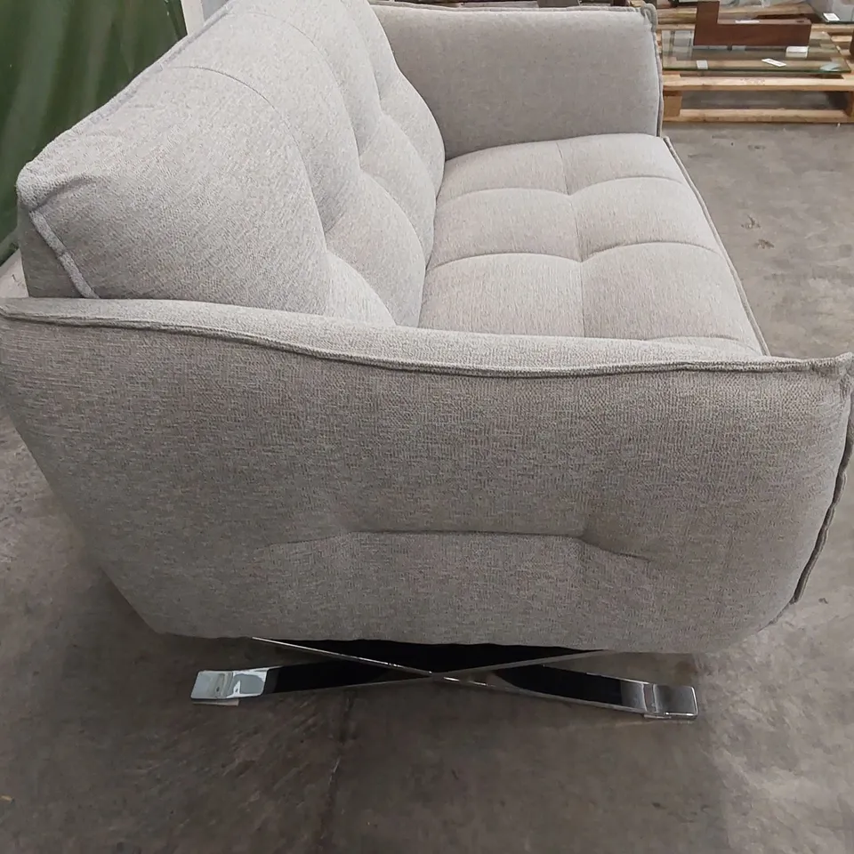 QUALITY DESIGNER ITALIAN MADE SEVILLE FABRIC UPHOLSTERED 2 SEATER LOVESEAT SOFA