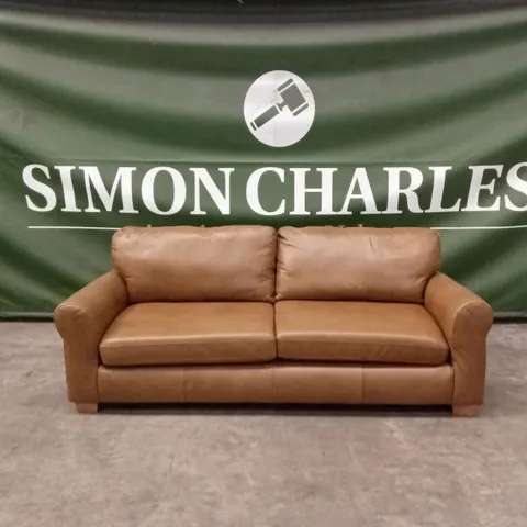 BAILEY 4 SEATER LEATHER SOFA - TAN