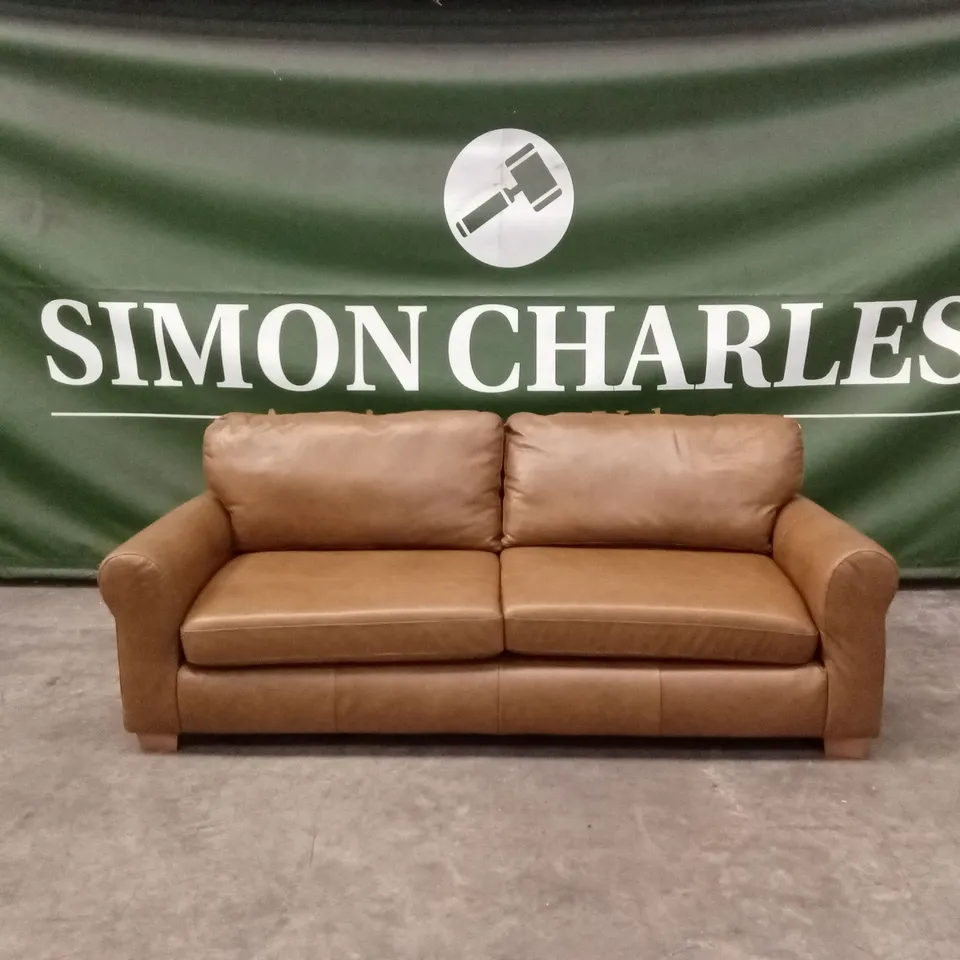 BAILEY 4 SEATER LEATHER SOFA - TAN RRP £849