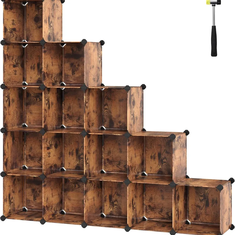 BOXED SONGMICS - MODULAR SHOE CABINET - MODULAR SHELF - 16 CUBES, WARDROBE - VINTAGE 