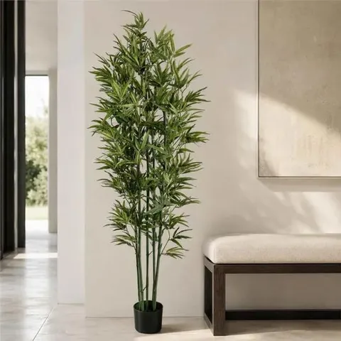 BOXED LEAF 180CM NATURAL GREEN BAMBOO ARTIFICIAL