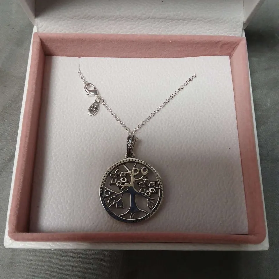 PANDORA TREE OF LIFE PENDANT NECKLACE – SILVER-TONE, BOXED