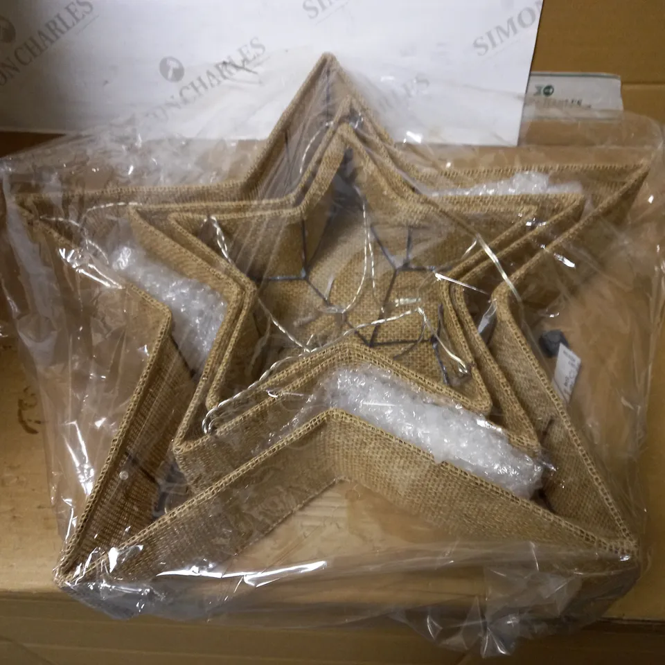 SET OF PRE LIT HESSIAN EFFECT LIGHTS  RRP £39.99