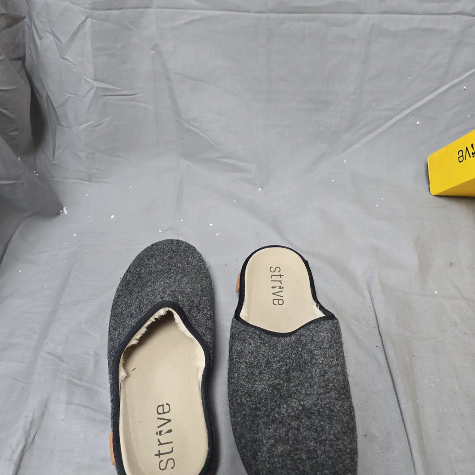 STRIVE WOMEN'S GREY GLITTER SLIP-ON SLIPPERS – SIZE UK 6