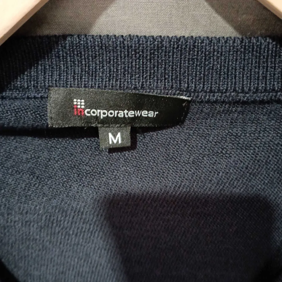 IN CORPORATEWEAR NAVY V-NECK CARDIGAN, MEN'S SIZE M