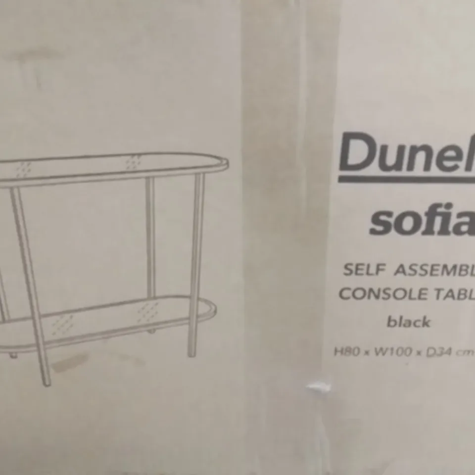 BOXED SOFIA SELF ASSEMBLY CONSOLE TABLE BLACK