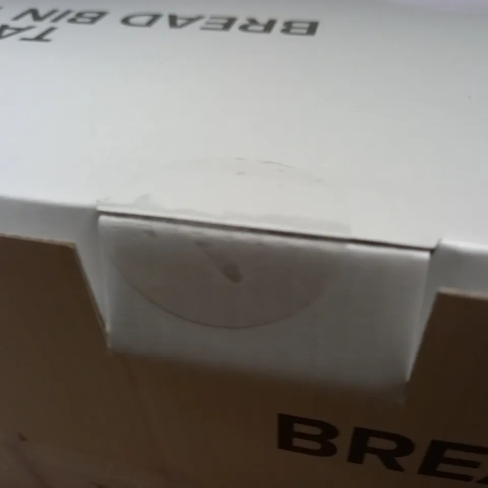 BOXED LIVIVO WHITE TAURUS 4-PIECE BREAD BIN & TEA, COFFEE, SUGAR SET