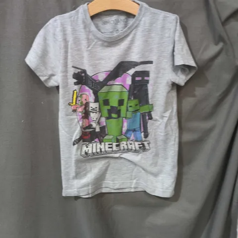 MINECRAFT T-SHIRT – KIDS UK 7, GREY – OFFICIAL MOJANG/MINECRAFT BRANDING