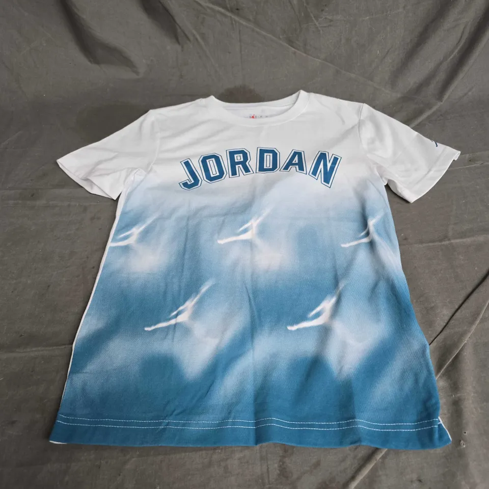 JORDAN YOUTH PRINT TSHIRT IN BLUE/WHITE SIZE 10-12YRS