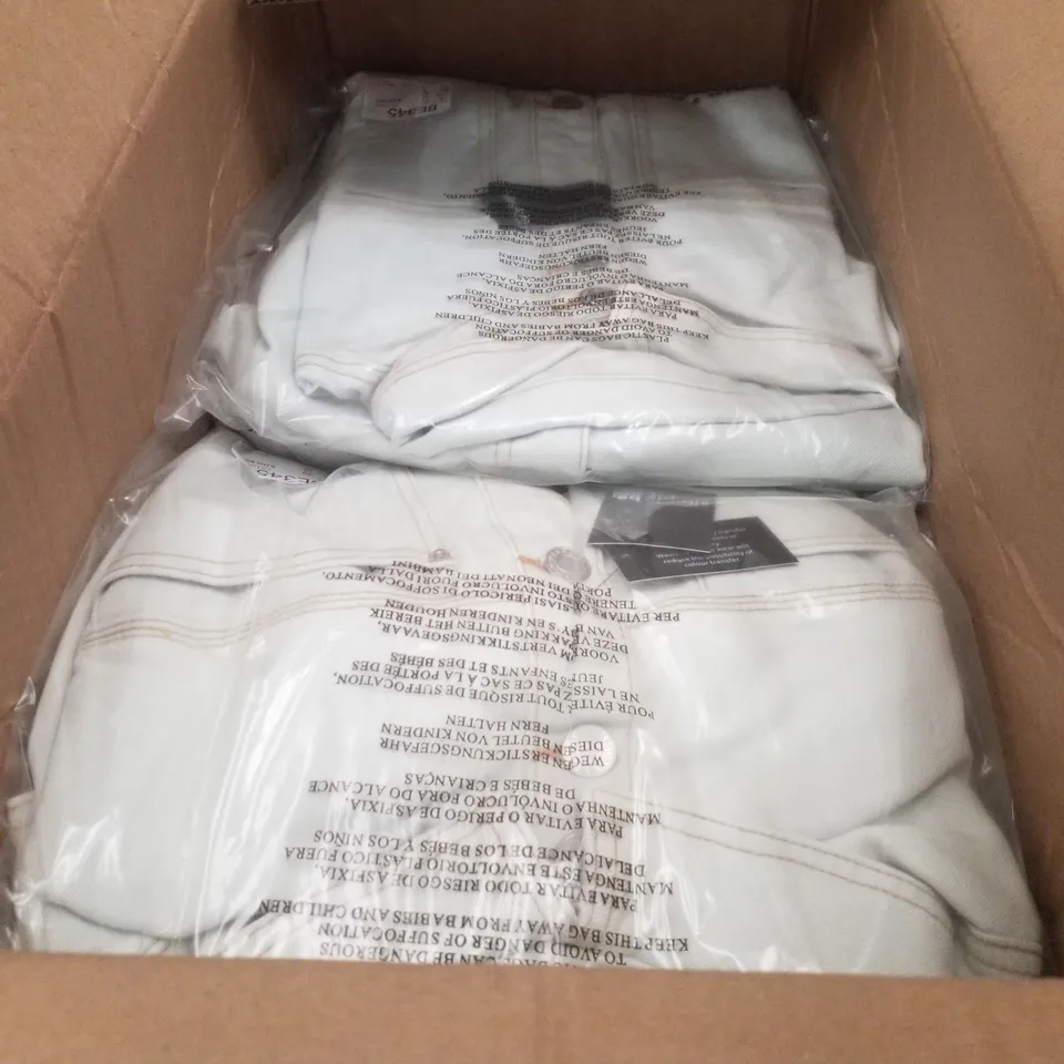 BOX CONTAINING APPROXIMATELY 7 BRAND NEW SIMPLY BE BLEACH WASH DENIM PLAYSUITS - SIZE 20