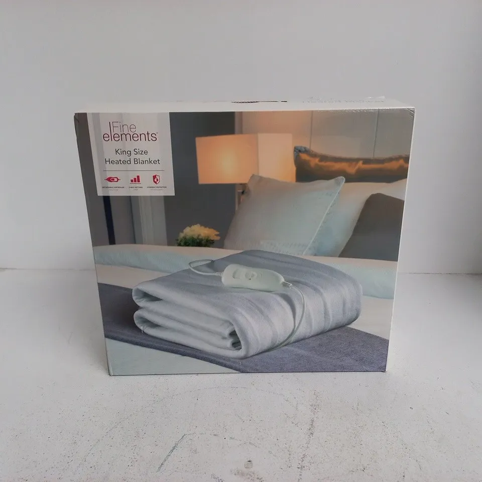 BOXED FINE ELEMENTS KING SIZE HEATED BLANKET