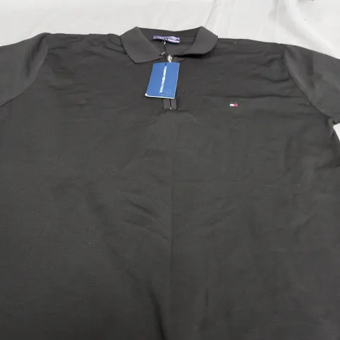 TOMMY HILFIGER BLACK QUARTER ZIP WITH COLLAR - LARGE