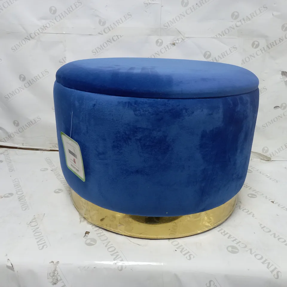 ALISON CORK ROUND VELVET STORAGE OTTOMAN (SKN#520447)
