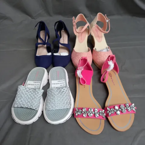BOX OF 10 PAIRS OF ASSORTED SHOES IN VARIOUS STYLES, COLOURS AND SIZES