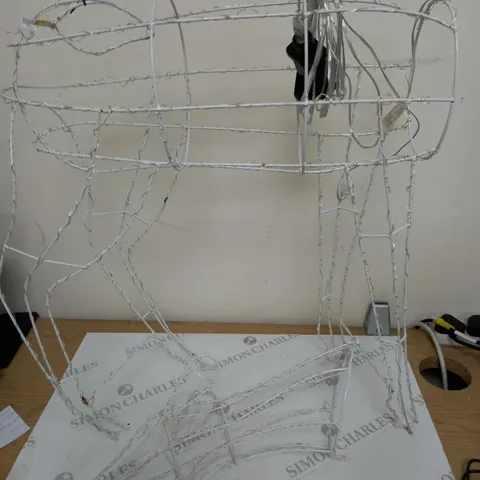 FESTIVE INDOOR /OUTDOOR PRE-LIT LED WHITE METAL DEER