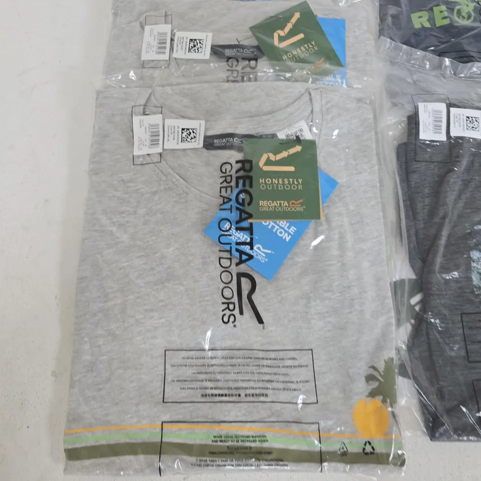 LOT OF 10 ASSORTED BRAND NEW REGATTA T-SHIRTS IN VARIOUS STYLES, COLOURS AND SIZES