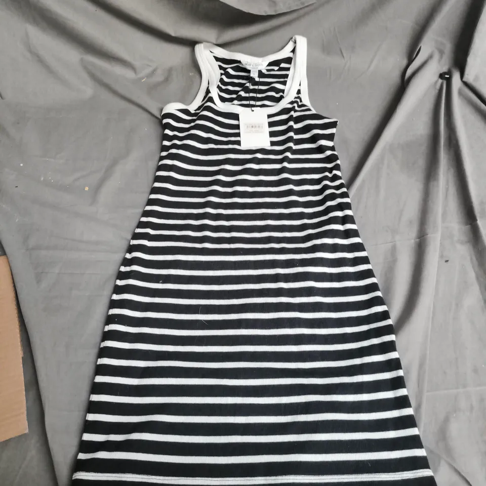 BRAVE SOUL LONDON WOMEN'S STRIPED TANK DRESS – BLACK & CREAM, LARGE