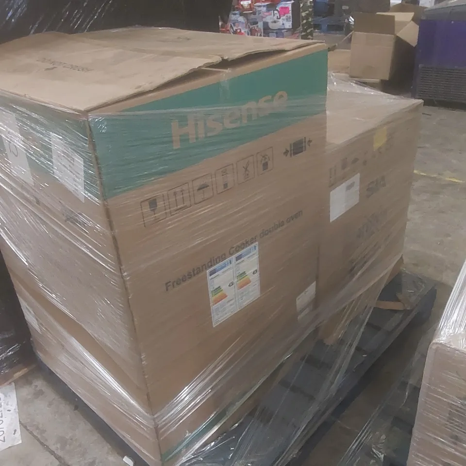 PALLET TO CONTAIN A HISENSE FREESTANDING COOKER DOUBLE OVEN AND SIA SINGLE ELECTRIC OVEN