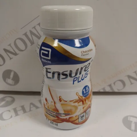 24 X BOTTLED ABBOTT ENSURE PLUS NUTRITIONAL SUPPLEMENT DRINKS - 24 X 200ML CHOCOLATE