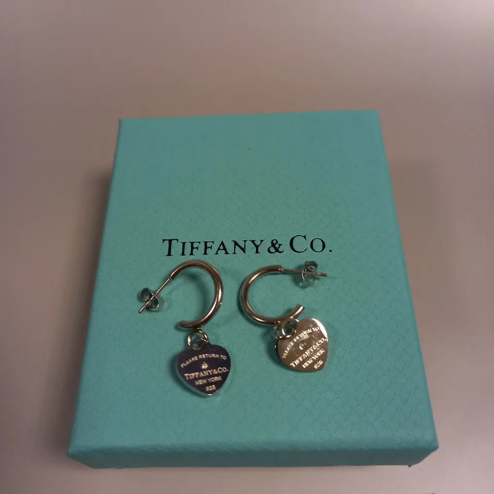 BOXED TIFFANY & CO HEART DROP EARRINGS 