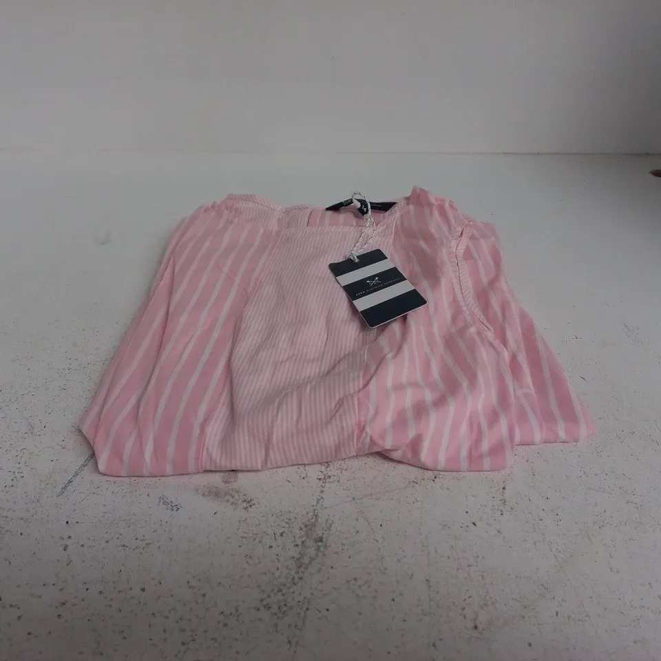 CREW CLOTHING COMPONY FLO STRIPE FIT-AND-FLARE DRESS – ORCHID PINK, UK SIZE 14