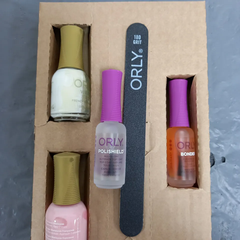 ORLY 4 PIECE SET TO INCLUDE BONDER, PLISHIELD, FRENCH MANICURE ETC