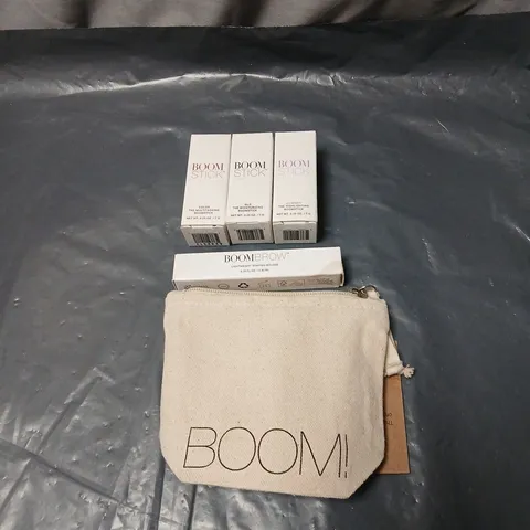 BOOM! GIFT SET AND BAG INCLUDING BOOMBROW LIGHTWEIGHT SHAPING MOUSE AND 3 X VARIOUS BOOMSTICK 