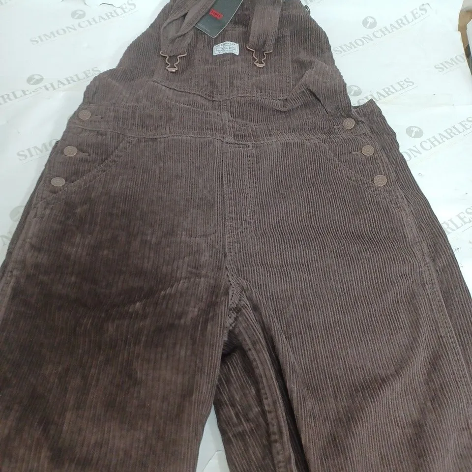 LEVI'S BROWN CORD DUNGAREES - LARGE