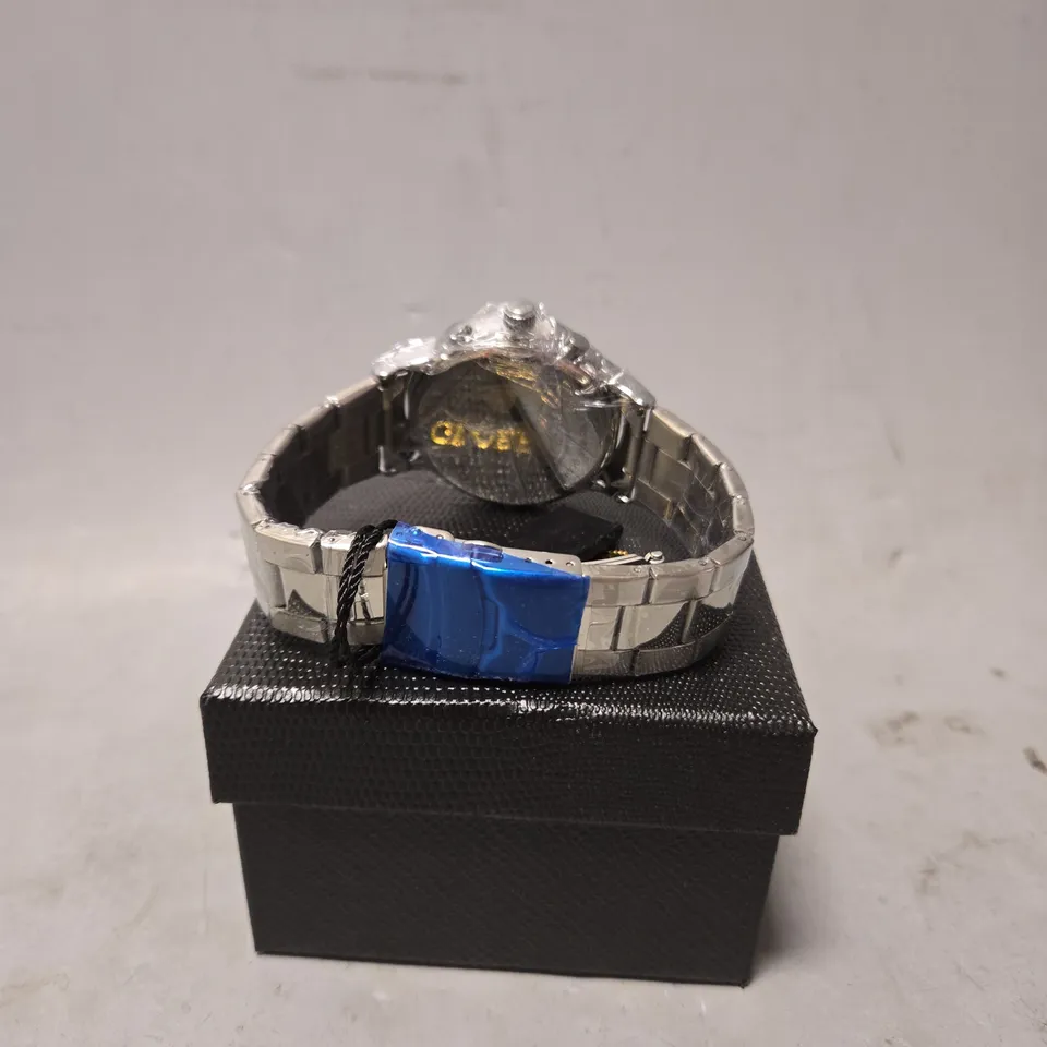 BOXED GLOBENFELD MARKSMAN WATCH IN SILVER/BLUE