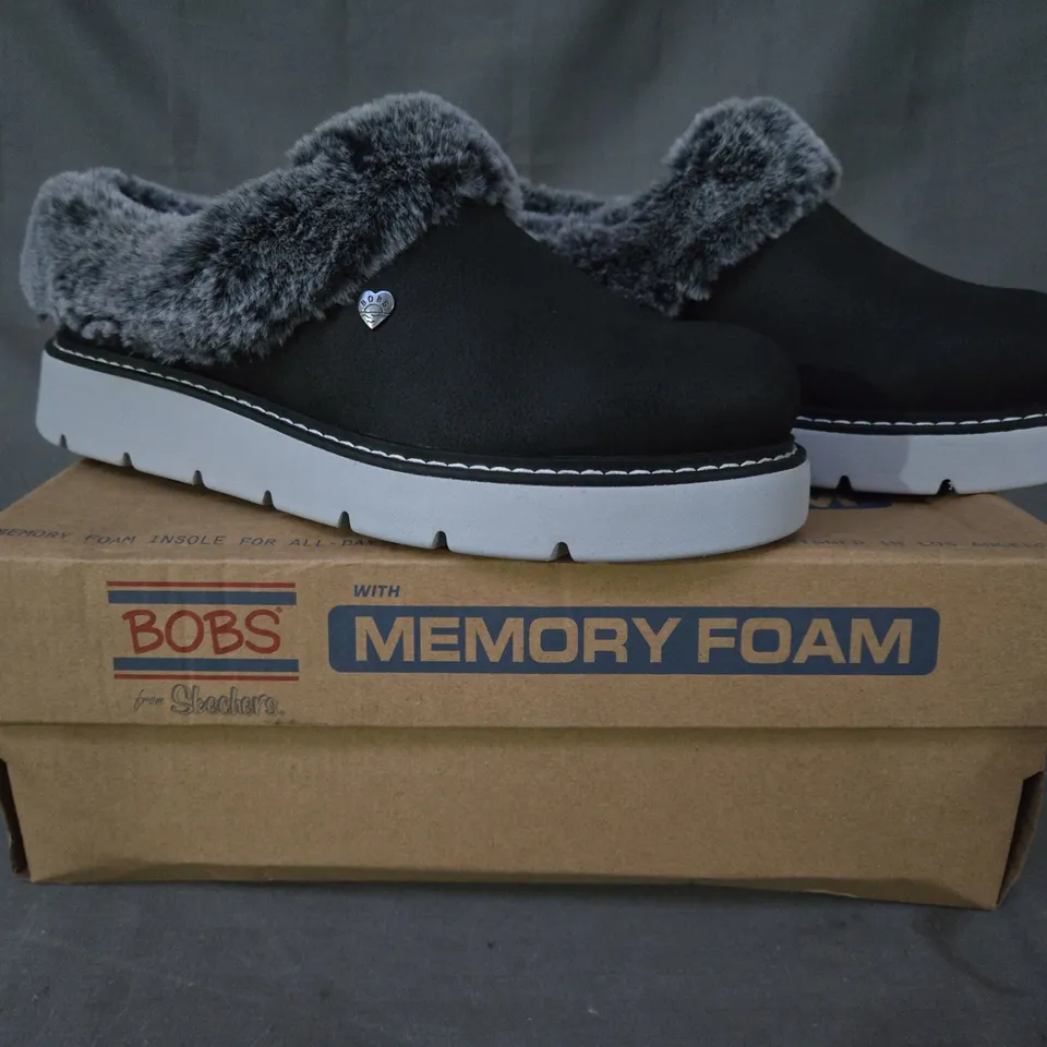 BOXED PAIR OF BOBS FROM SKECHERS SHOES IN BLACK UK SIZE 6