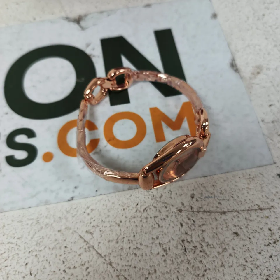 GENEVA ROSE GOLD-TONE LADIES' WRISTWATCH IN PINK PRESENTATION BOX