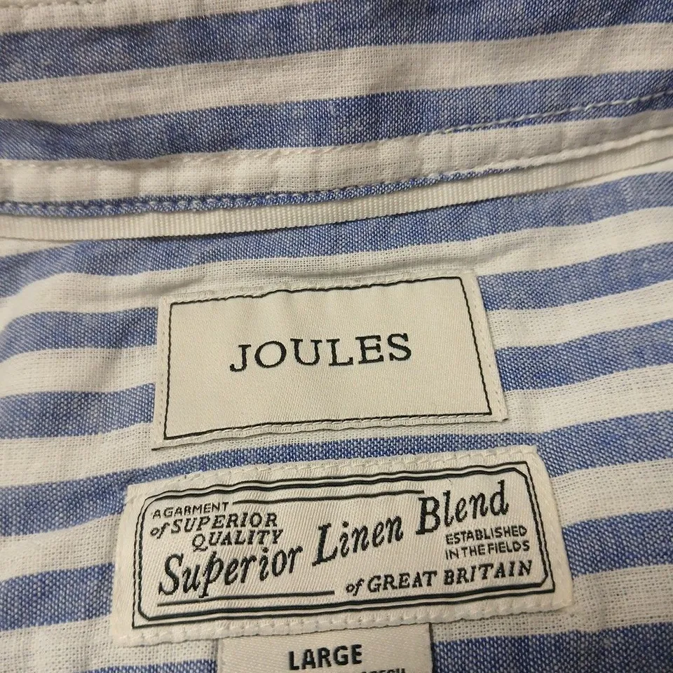 JOULES LINEN BLEND STRIPE SHIRT – LARGE