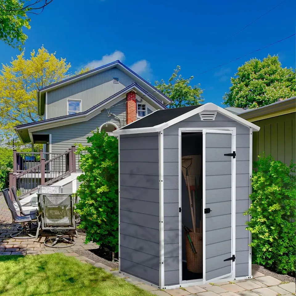 BOXED KETER 4X3 FT APEX MANOR RESIN SHED (1 BOX)