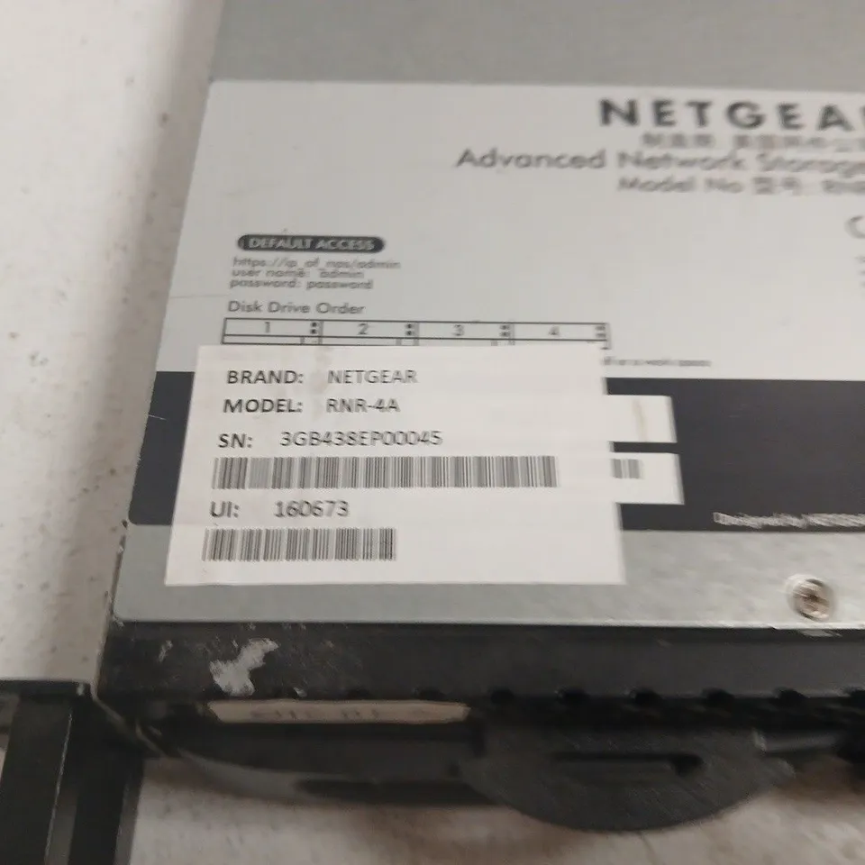 NETGEAR READYNAS NAS DISK DRIVE ENCLOSURE – 3-BAY (RNAR-AA)