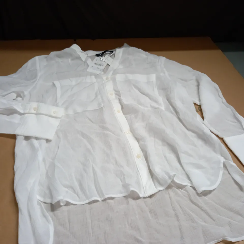 ZARA WOMENS BLOUSE IN WHITE - L