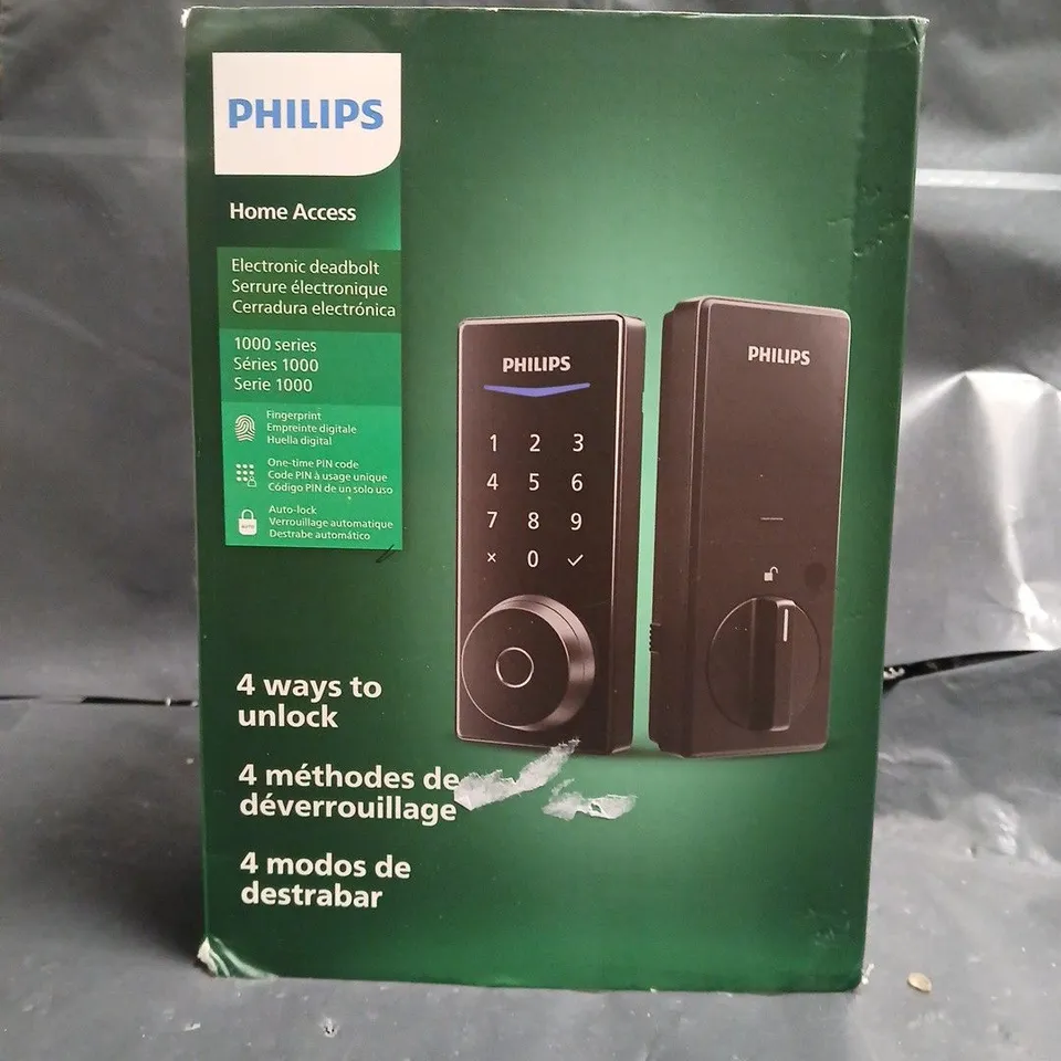 PHILIPS DDL210X-TH HOME ACCESS FINGERPRINT & KEYPAD DEADBOLT LOCK – MATTE BLACK (NEW IN BOX)