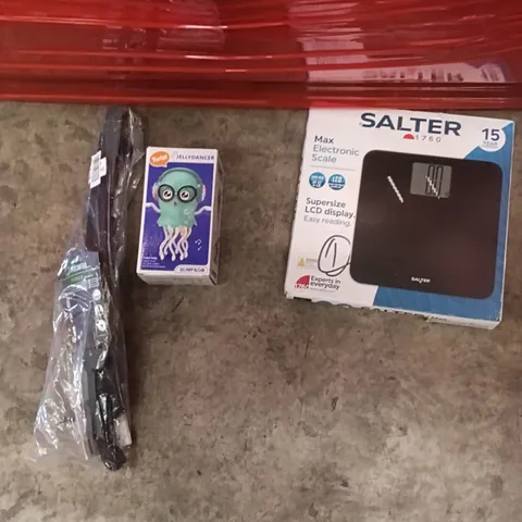 PALLET OF ASSORTED ITEMS INCLUDING - ELECTRIC SCALE, JELLY CAT DANCER, BIKE FENDER