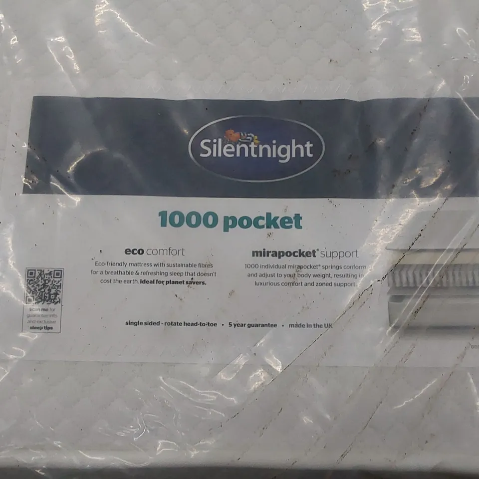 QUALITY BAGGED SILENTNIGHT 1000 POCKET 135CM DOUBLE SIZED MEMORY FOAM MATTRESS 