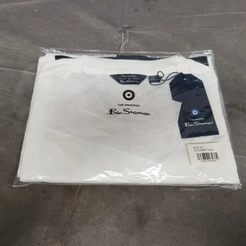 BAGGED BEN SHERMAN TEE IN IVORY - XL