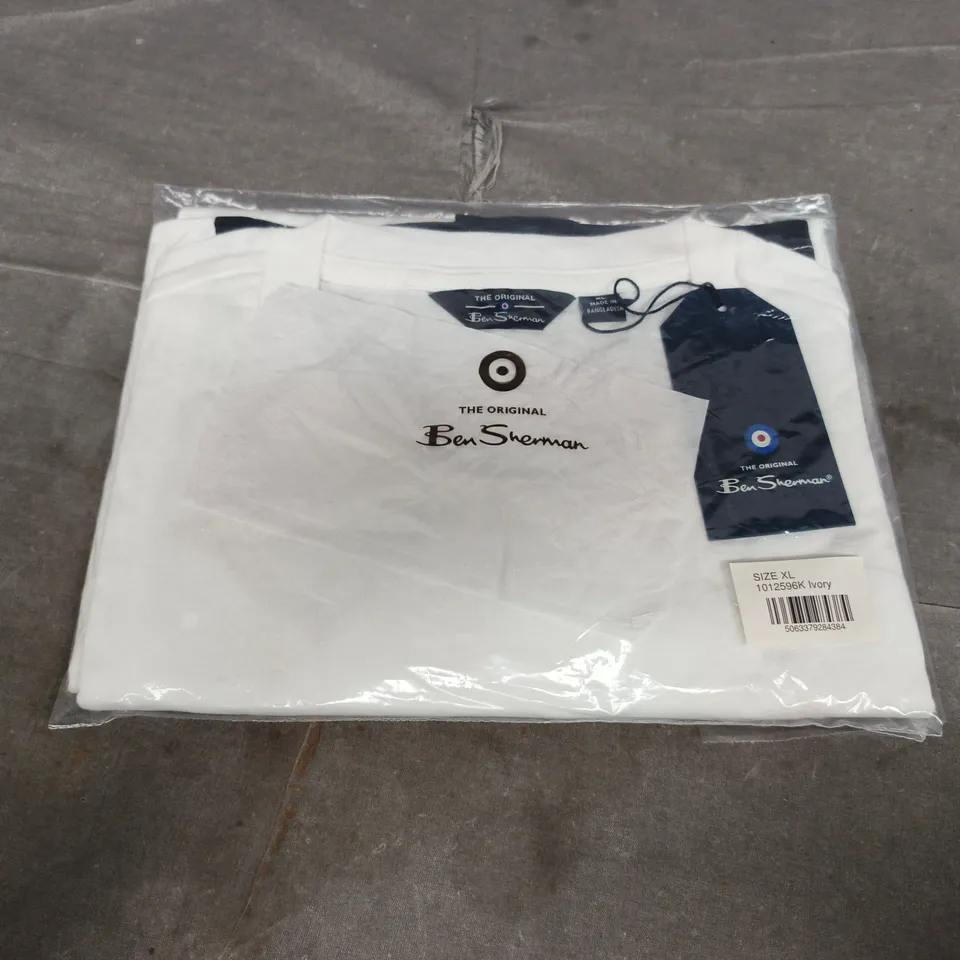 BAGGED BEN SHERMAN TEE IN IVORY - XL