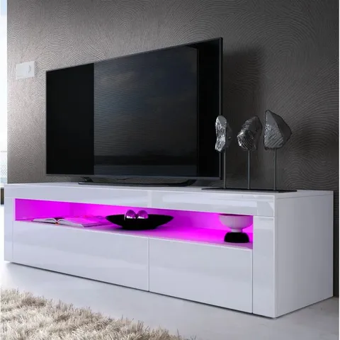 BOXED KNEELAND TV UNIT , WHITE