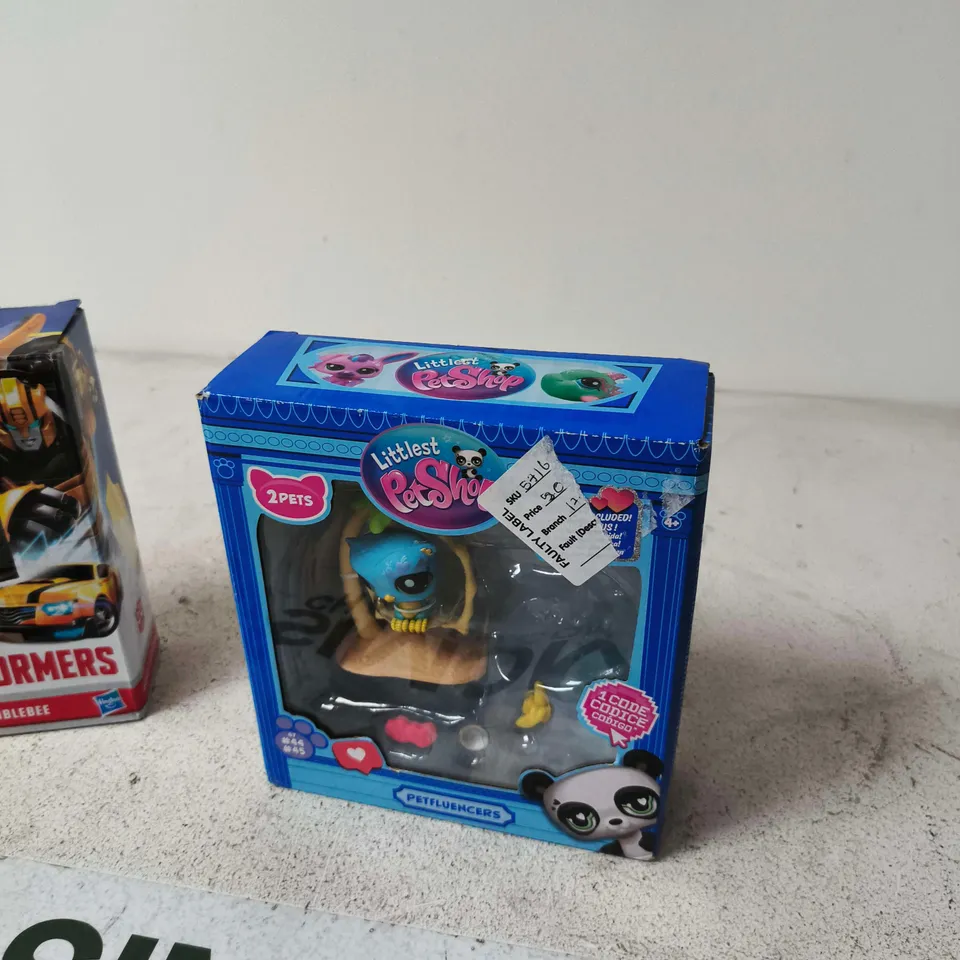 BOX OF APPROXIMATELY 15 ASSORTED TOYS INCLUDING LITTLEST PET SHOP AND TRANSFORMERS