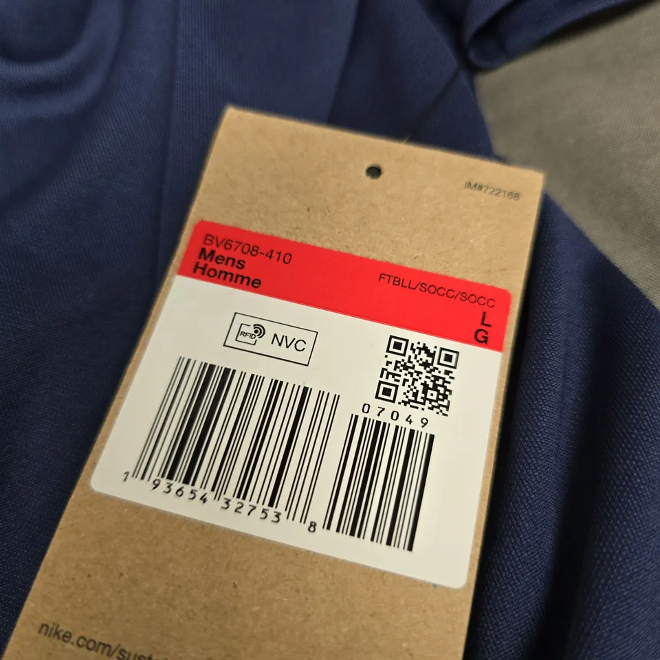 NIKE DRI-FIT MEN'S FOOTBALL/SOCCER SLIM FIT T-SHIRT – BLUE (LG)