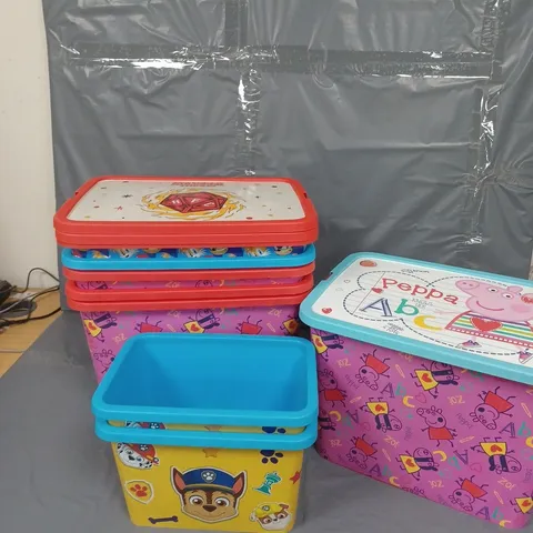 APPROXIMATEY 6 ASSORTED CHILDRENS STORAGE TUBS