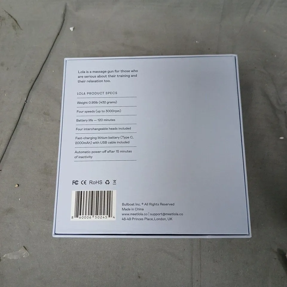 Lola 4-Speed Hand-Held Massage Gun - Baby Blue Boxed