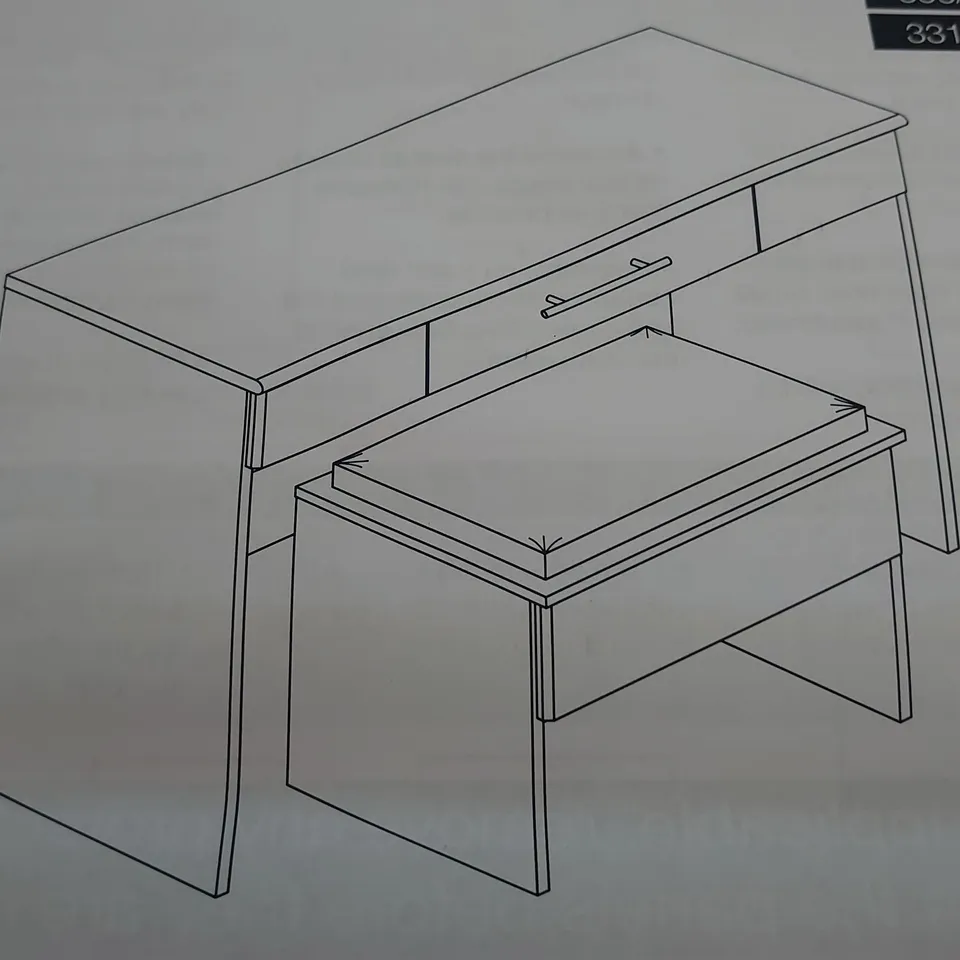 BRAND NEW BOXED NORMANDY DRESSER AND STOOL OAK (1 BOX)