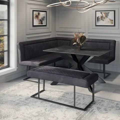 BOXED INDUS VALLEY ATHENA LEFT HAND FACING CORNER BENCH - GRAPHITE (2 BOXES)