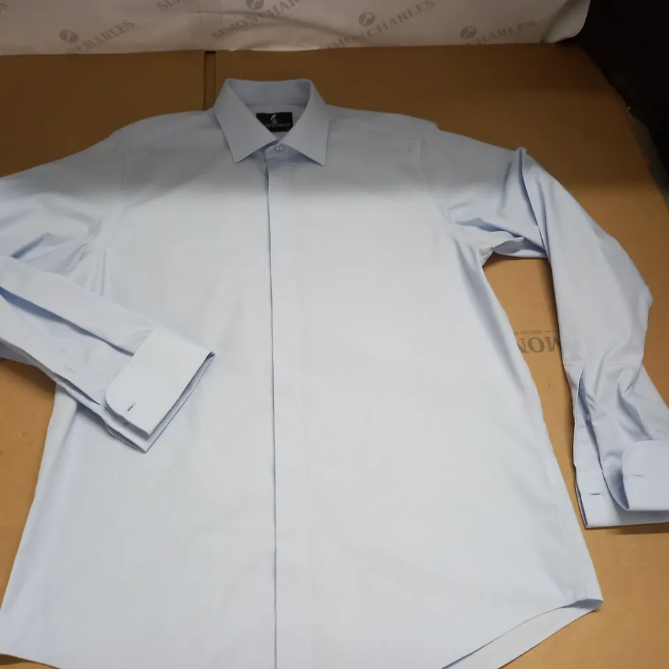 MOSES KUSHNER SLIM FIT LIGHT BLUE LONG SLEEVE SHIRT - L