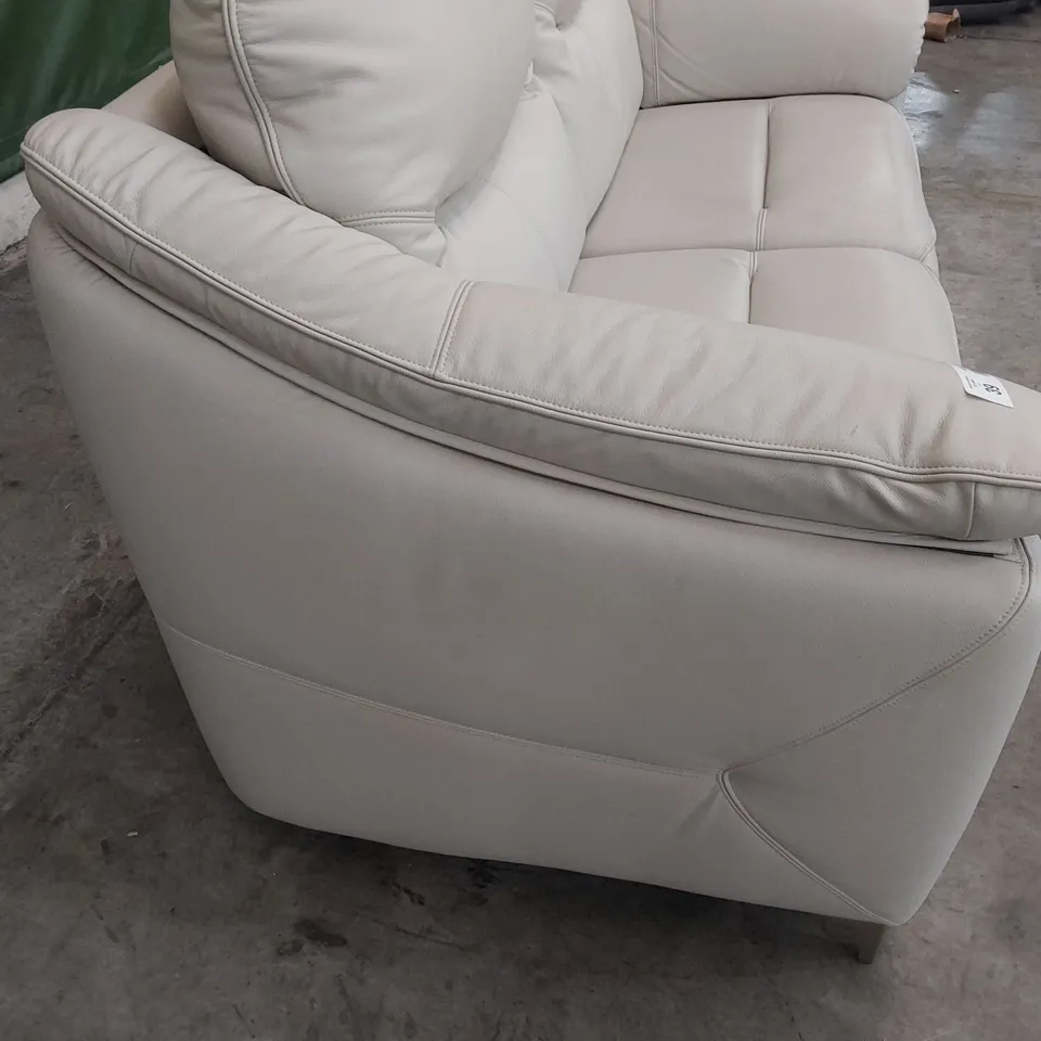 QUALITY BRITISH DESIGNER G PLAN JACKSON THREE SEATER SOFA OXFORD CHALK LEATHER