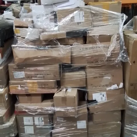 PALLET CONTAINING VARIOUS ASSORTED ITEMS TO INCLUDE, CABINET UNIT, LITHIUM-ION BATTERIES, EXPANDABLE HOSES, LEAF BLOWER AND LOTS MORE UNMARKED BOXED ITEMS